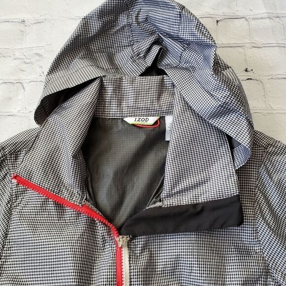 🔺️Izod PerformX Black & White Checkered Windbreaker Jacket Small - Picture 6 of 15